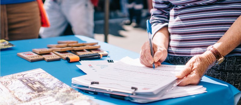 Paperwork being read