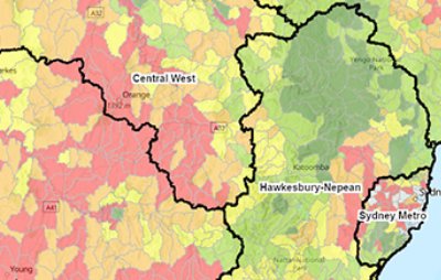Screen grab of the river condition map