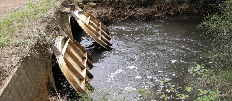 Moderate sized culverts with stainless steel floodgates