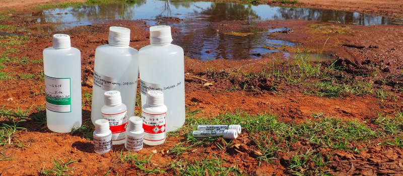 Testing groundwater quality.