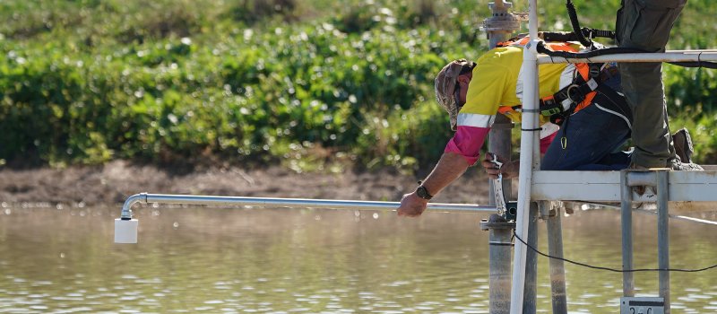 Installing a radar sensor.
