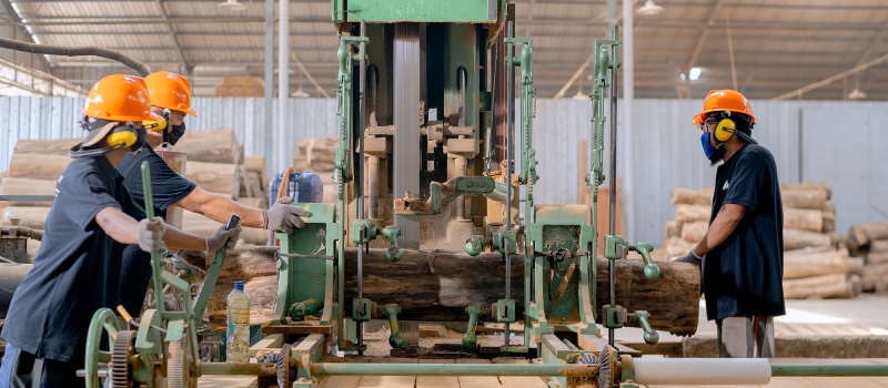 Men working in a factory