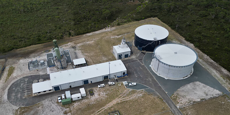 Aerial view of Nabiac water treatment plant