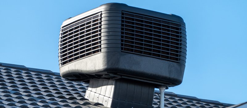 Modern evaporative air cooler.
