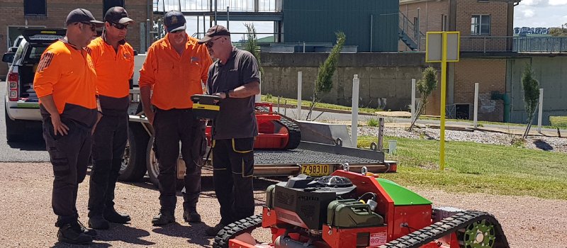 Steep slope mower training.