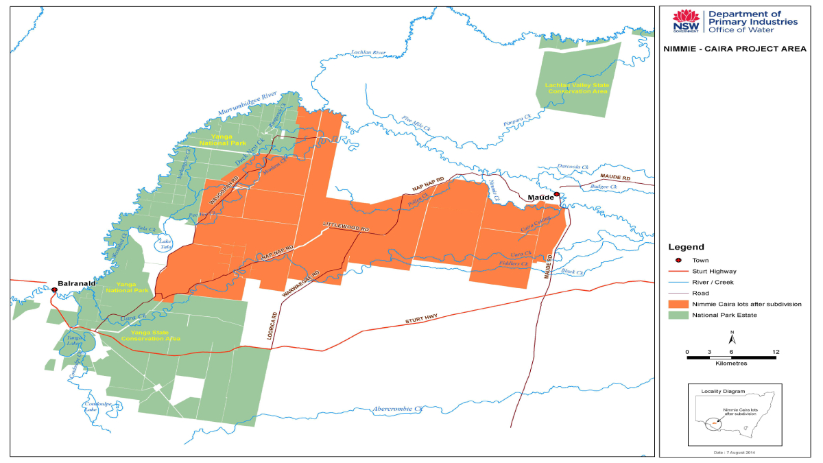 Map of the Nimmie-Caira Project area.