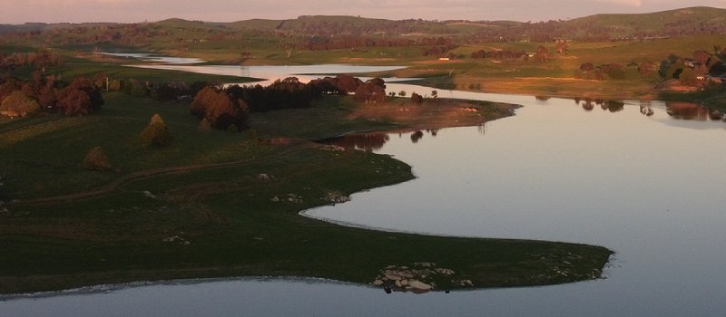 Carcoar dam at sunset.