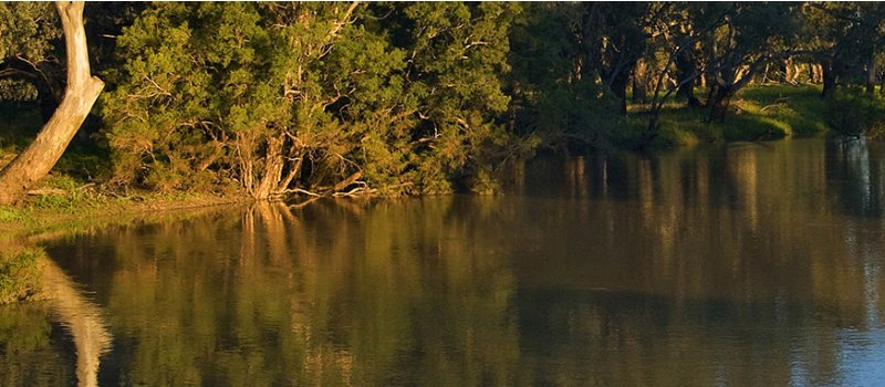 The Darling River at sunset, NSW.