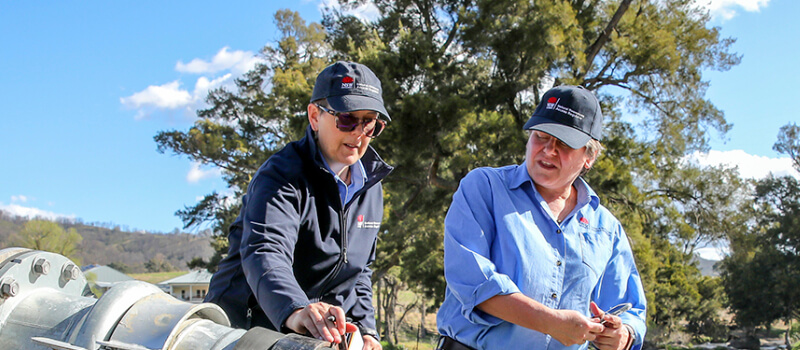 NRAR staff inspecting equipment.