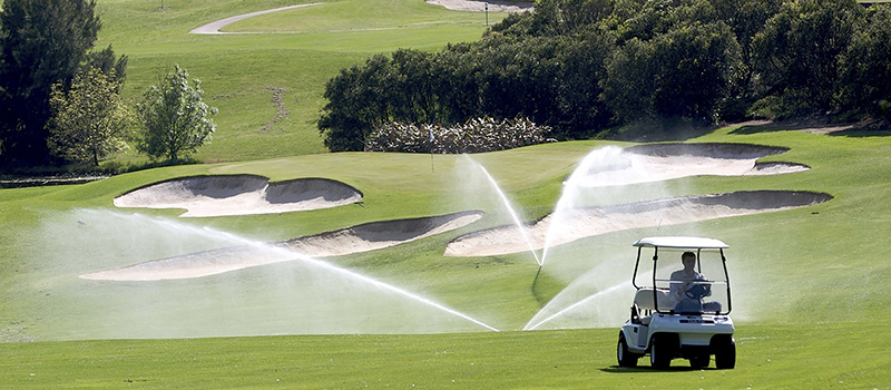 Golf cart of a gold course