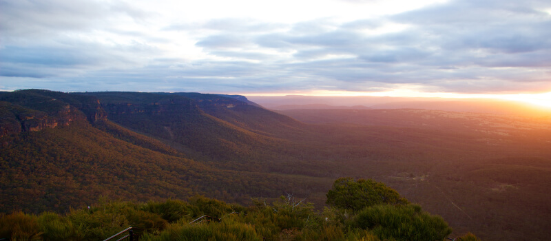 Sunset over the Blue Mountains, NSW.