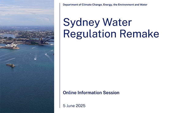Sydney Water Regulation webinar, 5 June 2025
