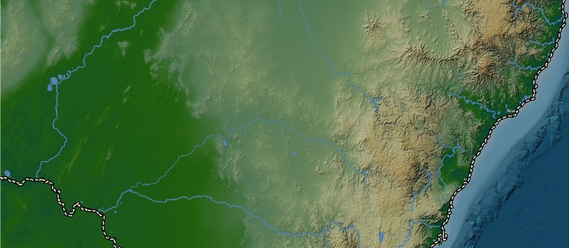 Lakes and rivers in New South Wales.