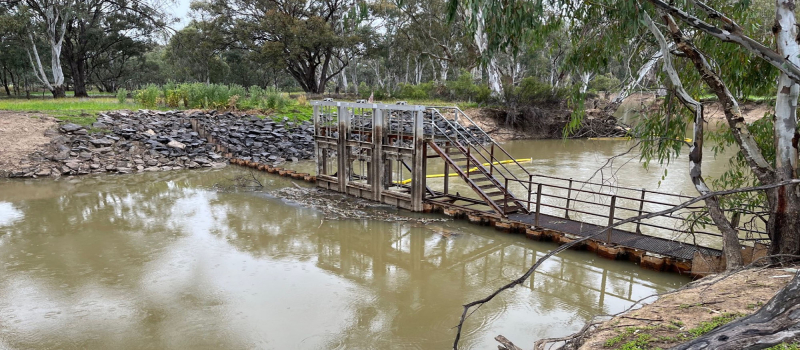 Werai Creek with a rusty piece of bridge infrastructure 