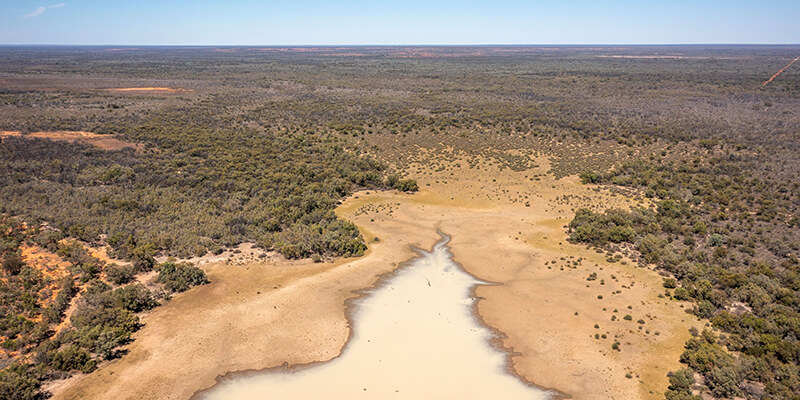 Boera Dam, Warrego River, Toorale National Park.