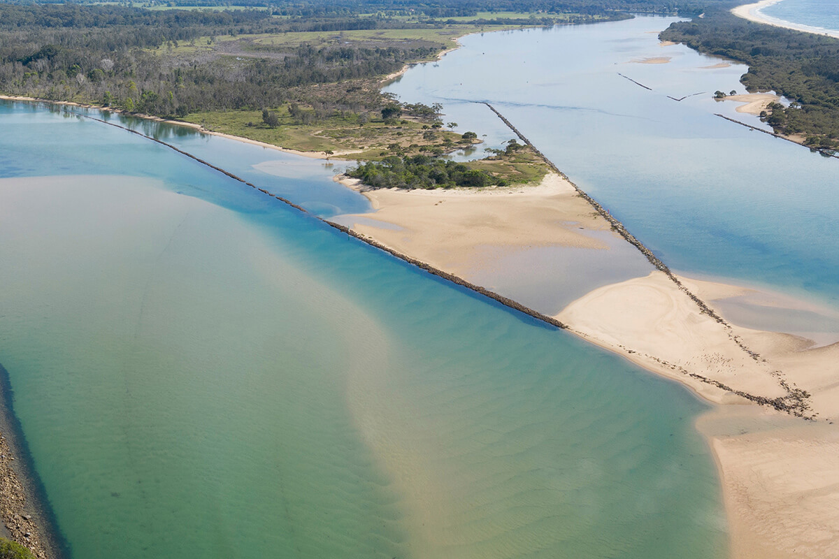 Urunga NSW where the Bellinger and Kalang rivers meet and empty into the pacific ocean.