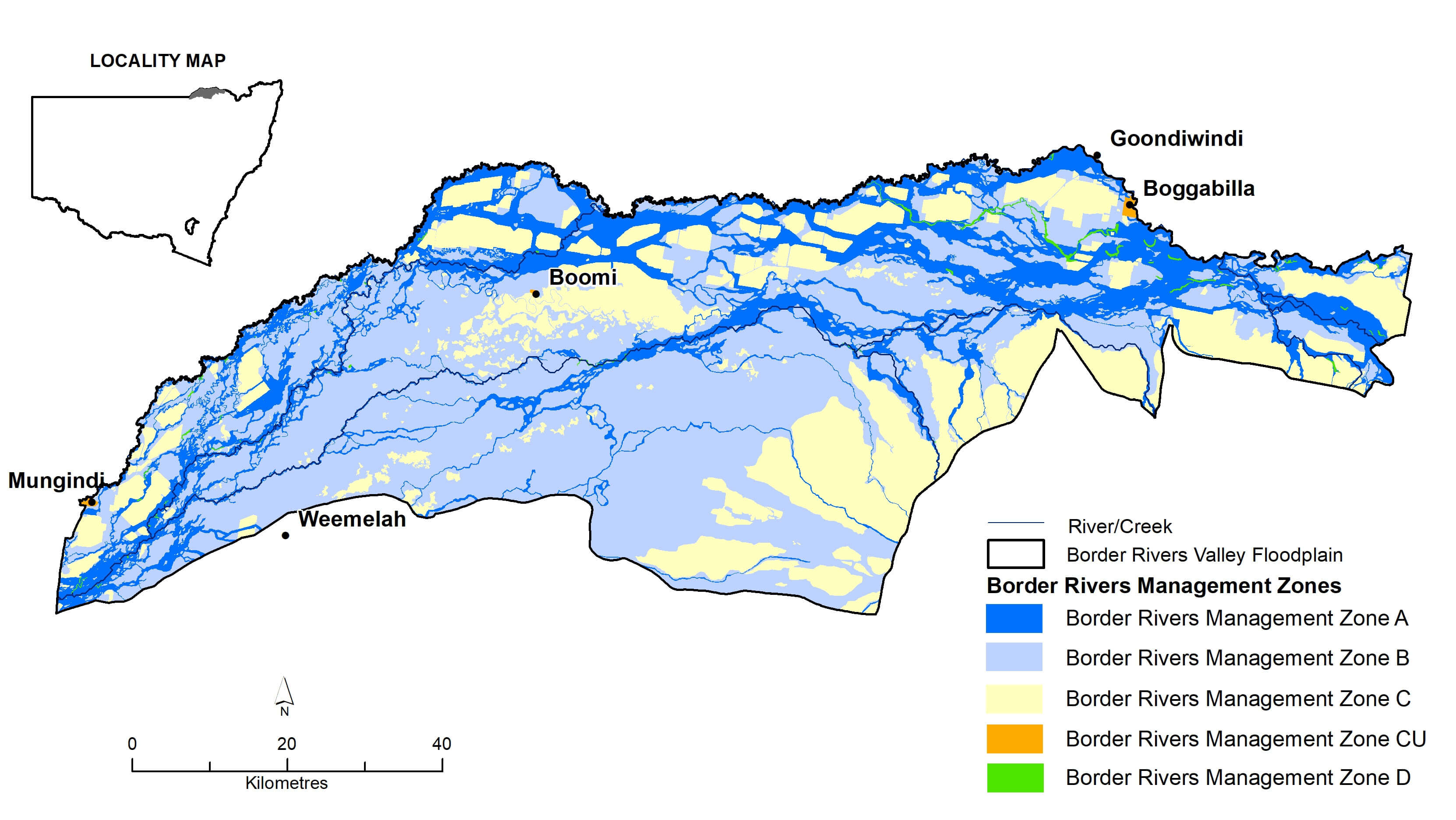 Border Rivers locality map.
