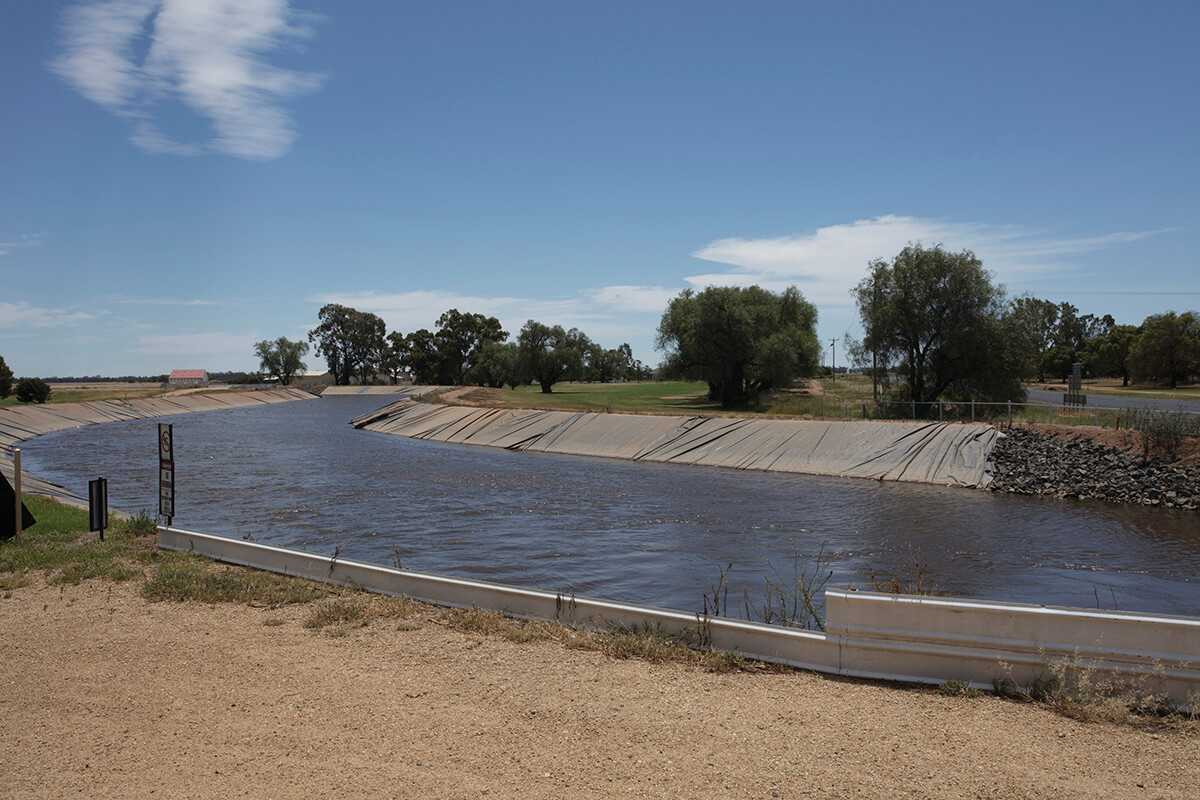 Water in a concrete channel
